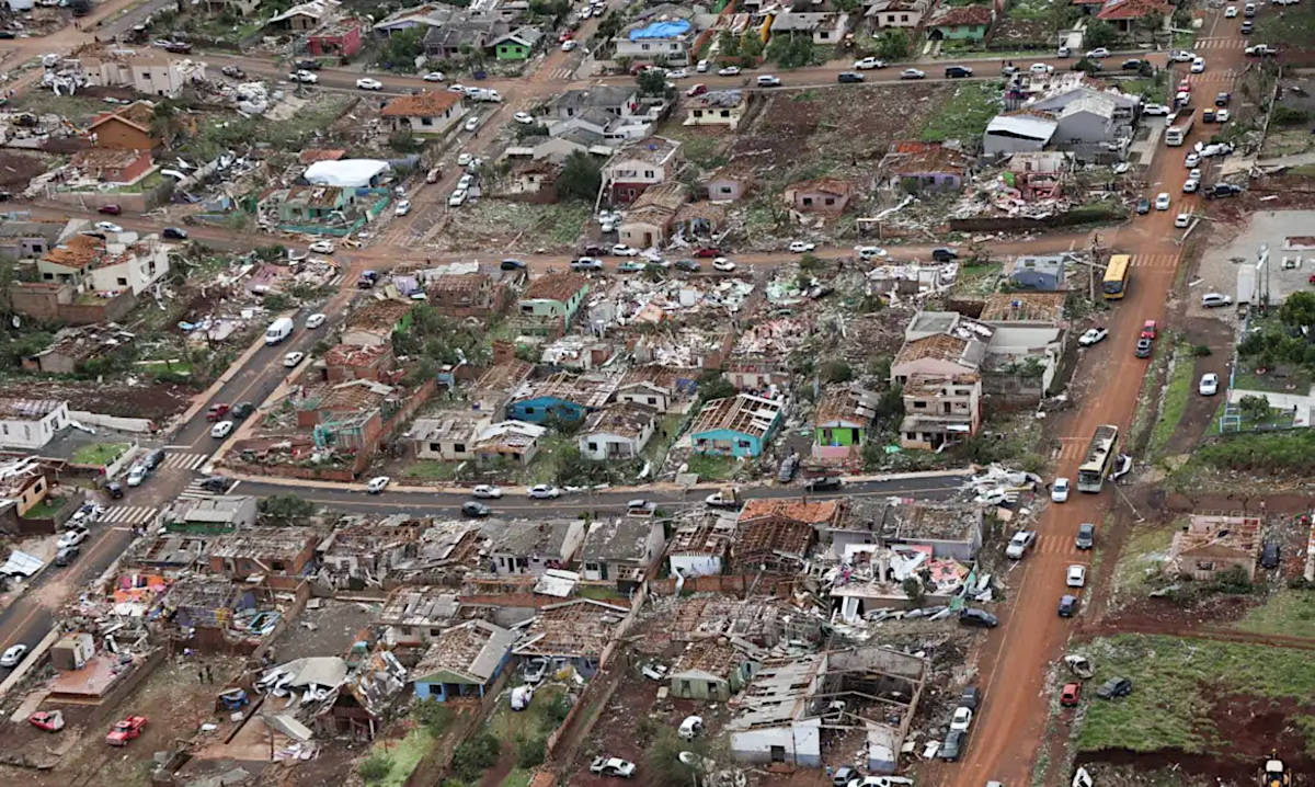 Defesa Civil aponta destruição em cerca de 90% do perímetro urbano de Rio Bonito do Iguaçu