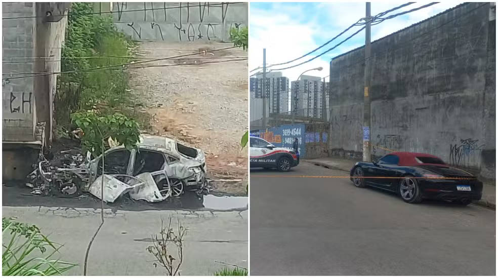 Mercedes conduzida por suposto assassino do motociclista ficou completamente destruída
