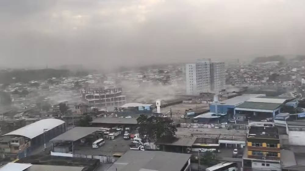 Vento forte foi registrado em Caxias, na Baixada