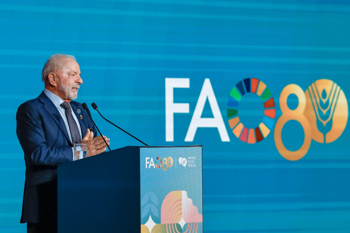 Lula falou à imprensa após reunião na sede da   FAO