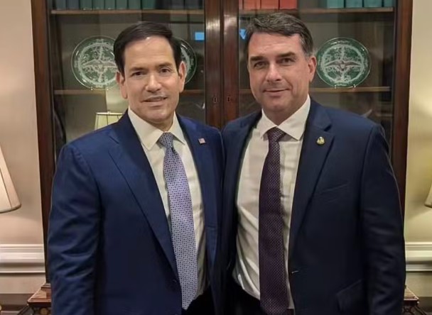 Marco Rubio e Flávio Bolsonaro 