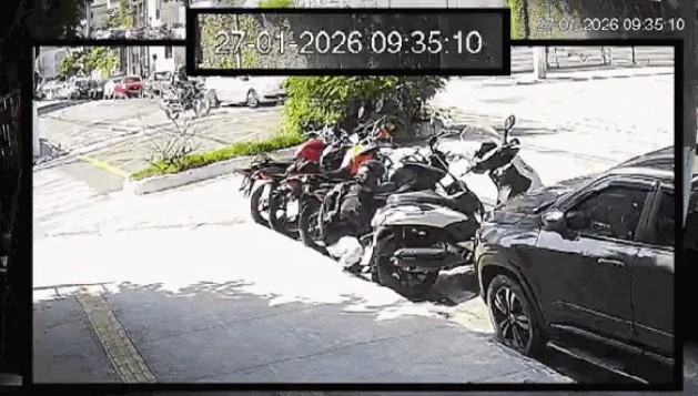 Ladrão rouba módulo de quatro motos em menos de um minuto 
