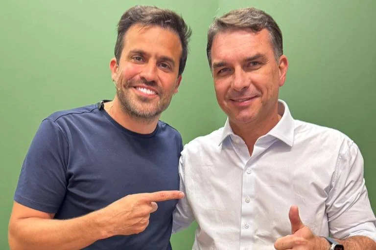 Pablo Marçal e Flávio Bolsonaro 