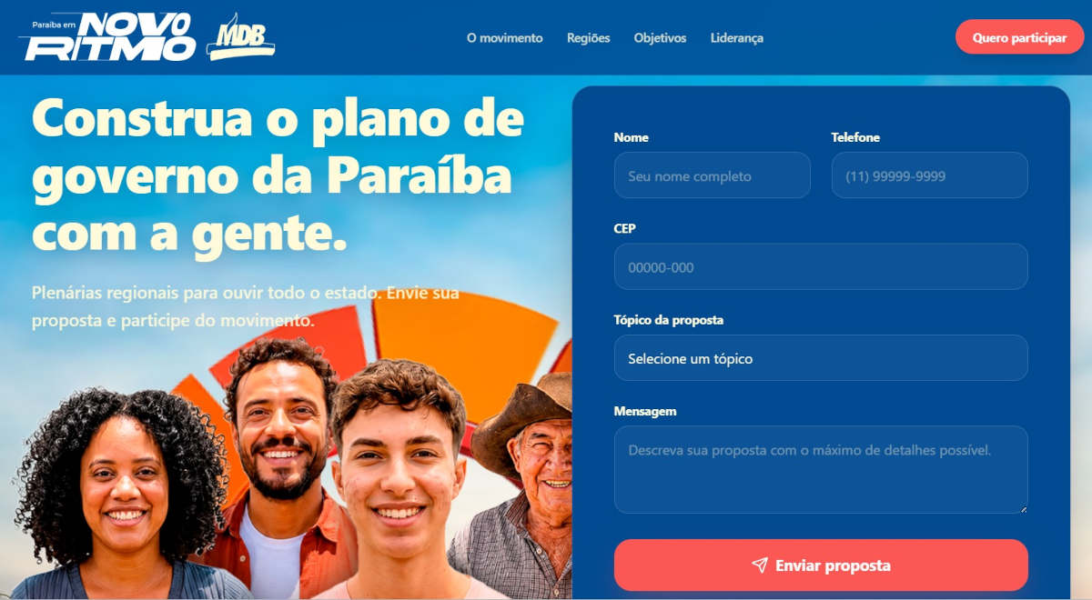 Sugestões podem ser enviadas diretamente pelo site
