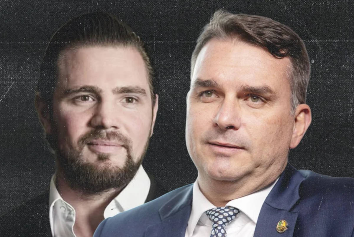 Daniel Vorcaro, dono do banco Master, e o senador Flávio Bolsonaro