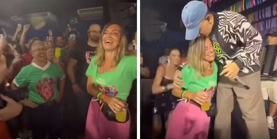 João Gomes parou o show para aplaudir a cientista Tatiana Sampaio