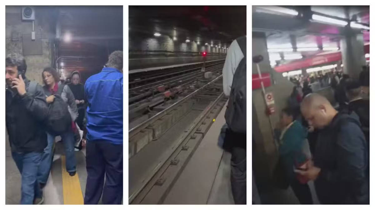 Passageiros relataram trens parados e pessoas caminhando pelos trilhos