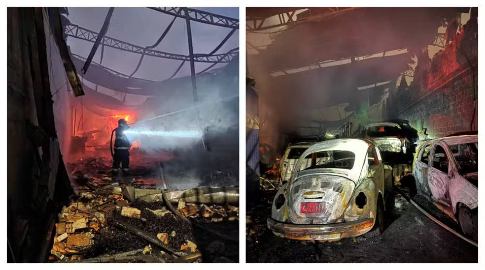 Chamas tiveram início por volta das 2h30 na Rua Pedroso da Silva