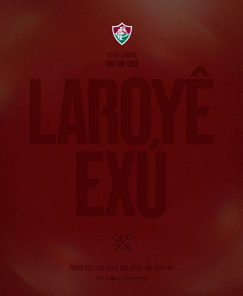 Publicação do Fluminense em homenagem a Exu